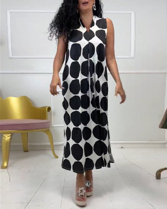 Kleid mit Ärmeln und Polka-Dot-Print