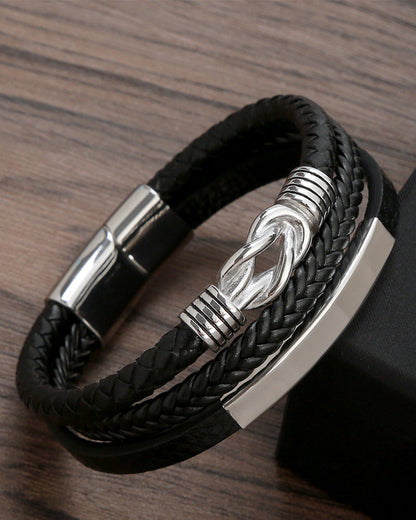 Men's bracelet made of braided leather