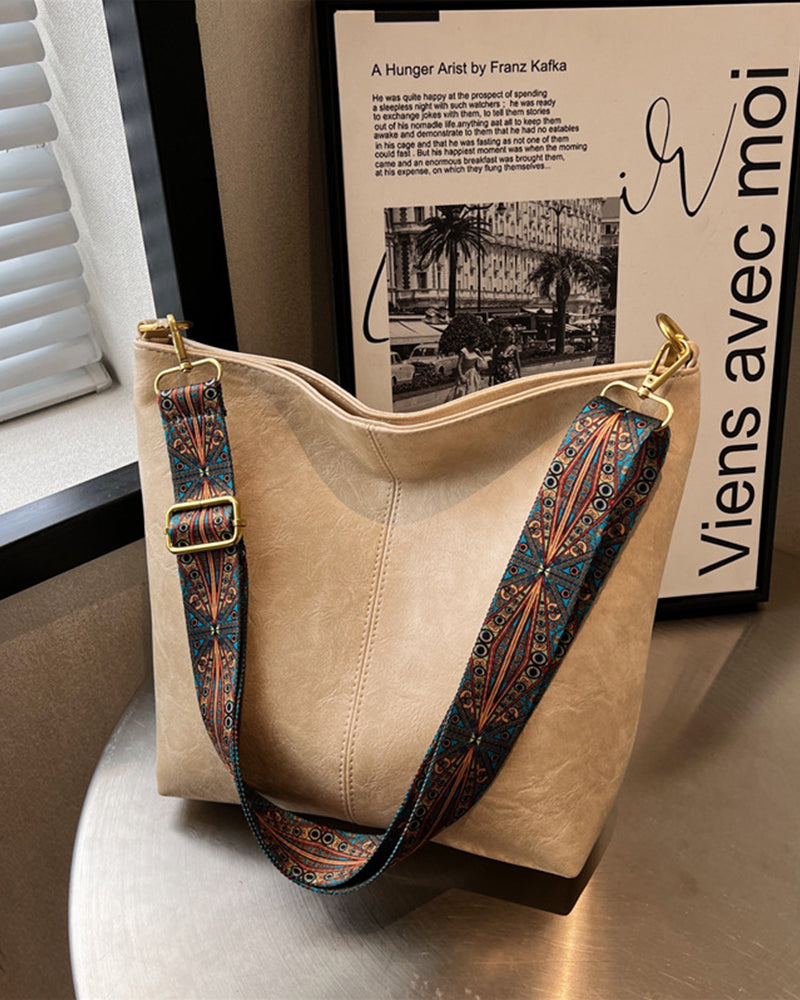 Vintage shoulder bag with wide shoulder strap