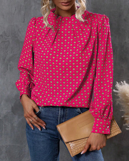 Vintage style blouse with prints