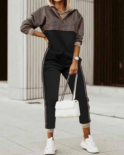 Printed long-sleeved shirts and trousers in a set