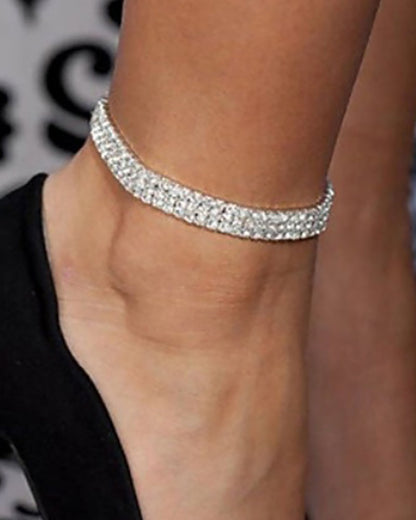 Multi-layer stretch crystal anklet