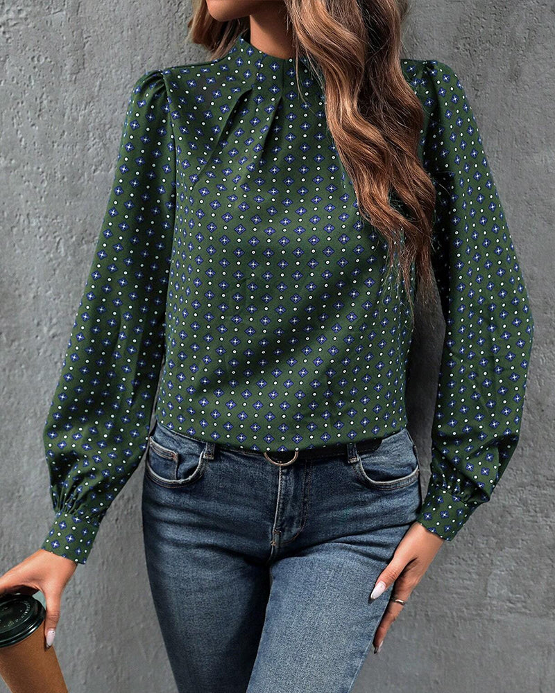 Vintage style blouse with prints