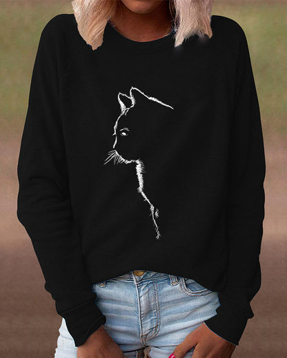 Cat print sweatshirt
