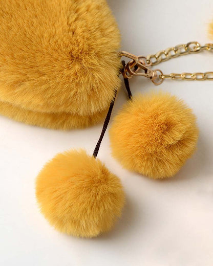 Fluffy heart-shaped handbag