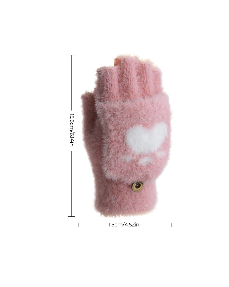 Cute half finger gloves with cat claw design