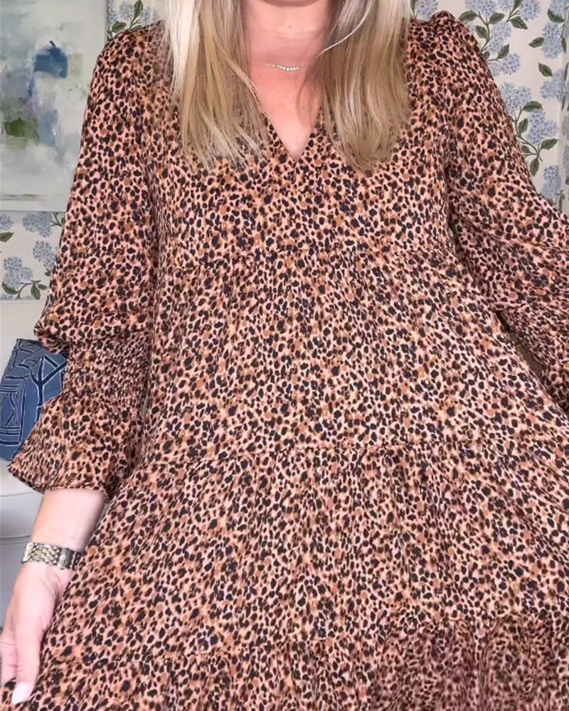 Leopard print loose dress