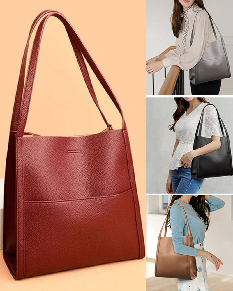 Solid color simple shoulder bag