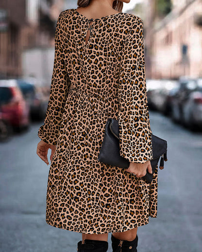 Loose leopard dress