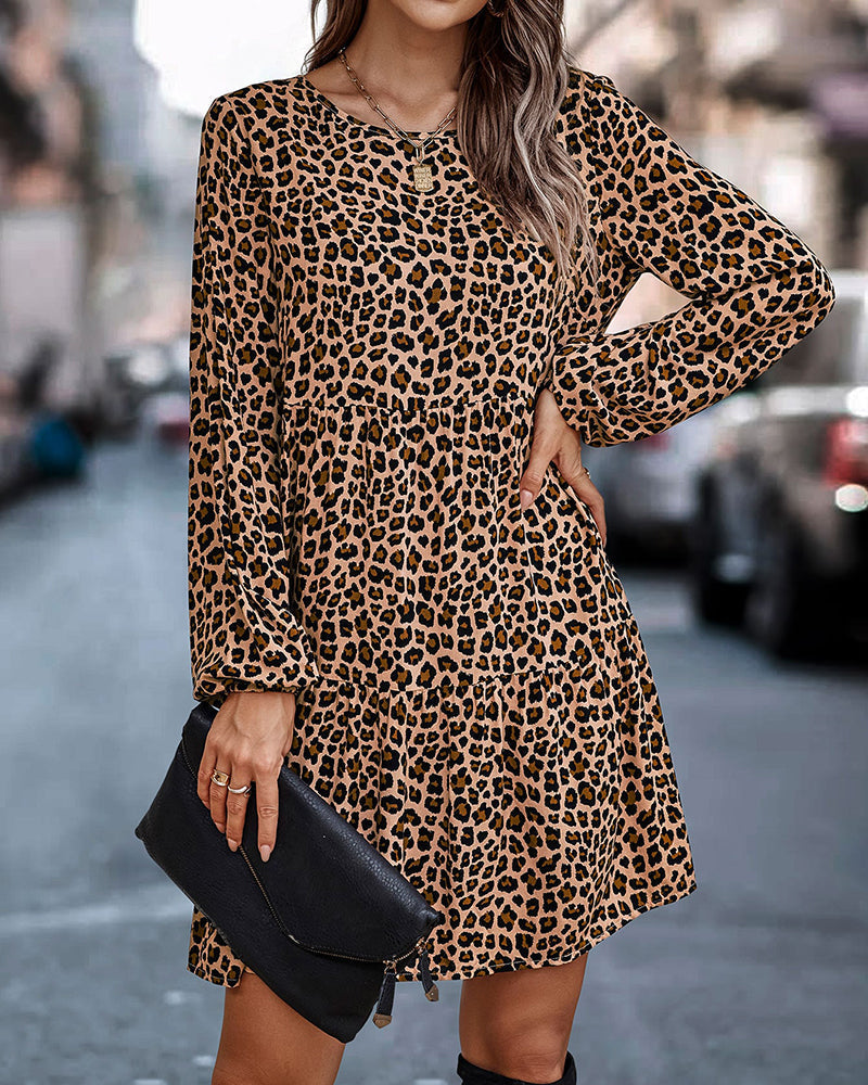 Loose leopard dress
