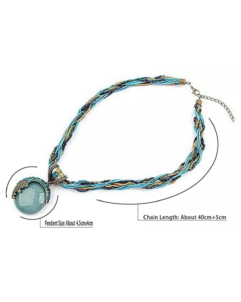 Boho hand-woven chain pendant