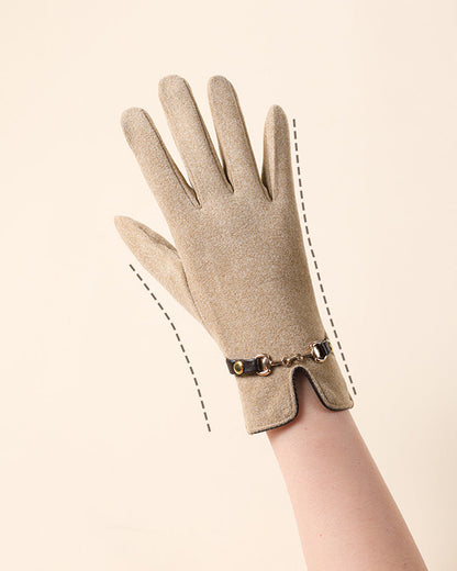 Women's outdoor velvet touchscreen cycling gloves 