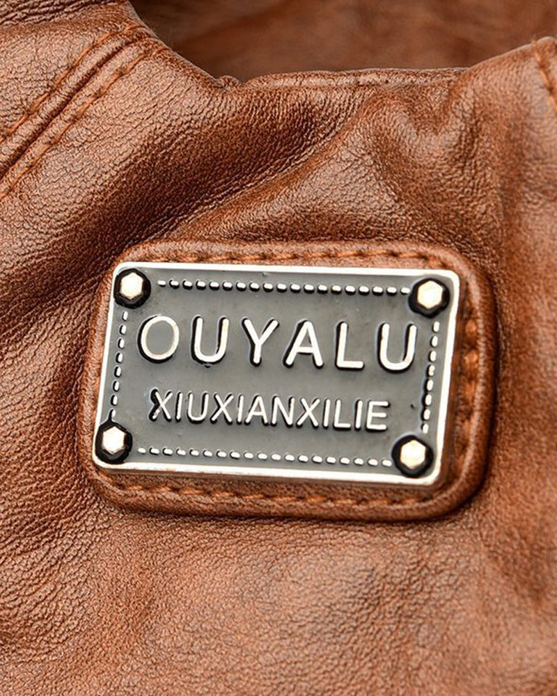 Vintage shoulder bag made of soft leather