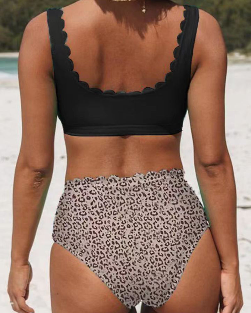 Leopard zigzag bikini