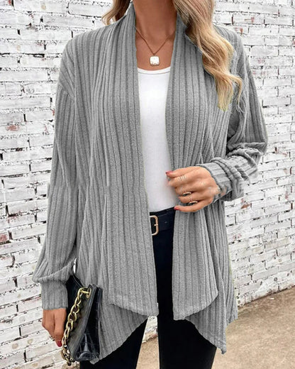 Solid color casual cardigans
