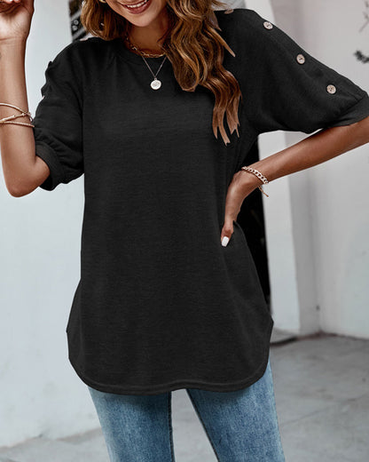 T-shirt with button sleeves