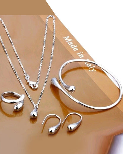 Water drop necklace set of four