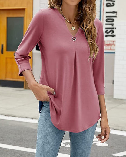 Loose tunic with 3/4 sleeves