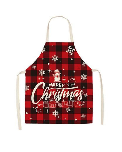 Halterneck anti-fouling apron in a Christmas style