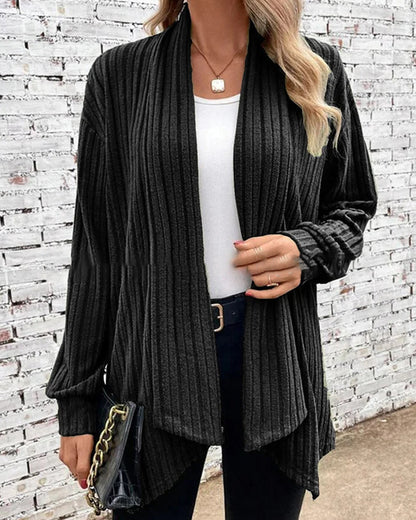 Solid color casual cardigans