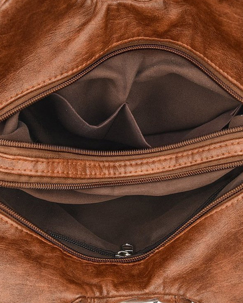 Vintage shoulder bag made of soft leather