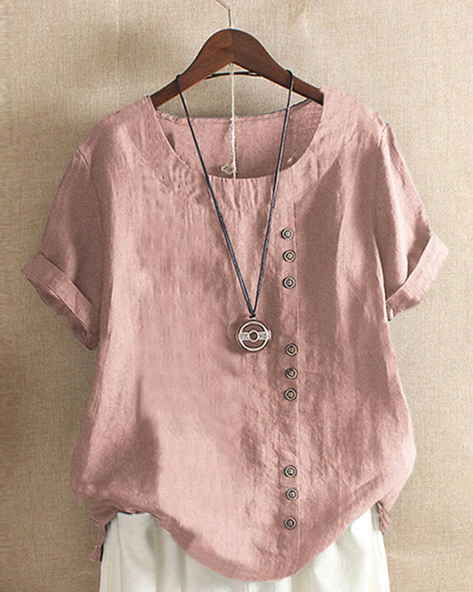 Solid color short sleeve top