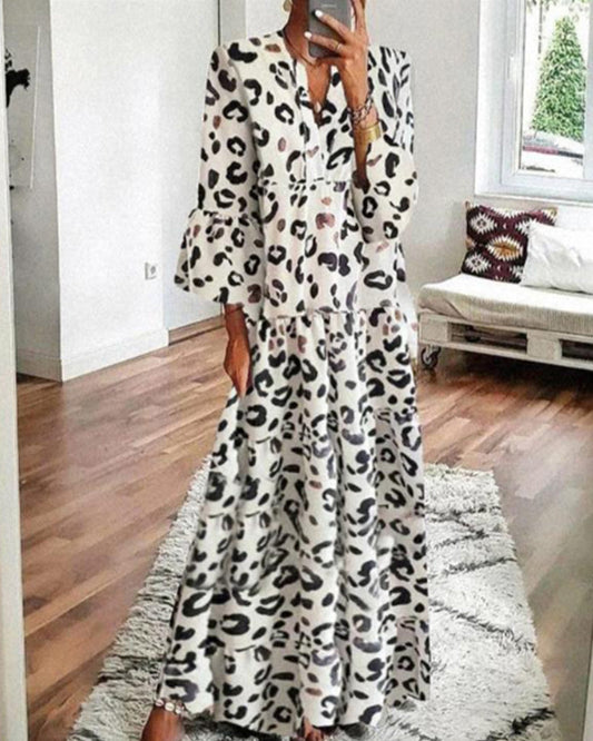 Loose leopard print dress