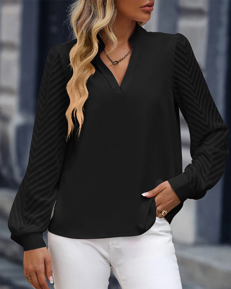 Plain long sleeve blouse