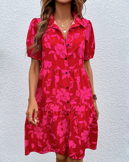 Short sleeve dress with floral print