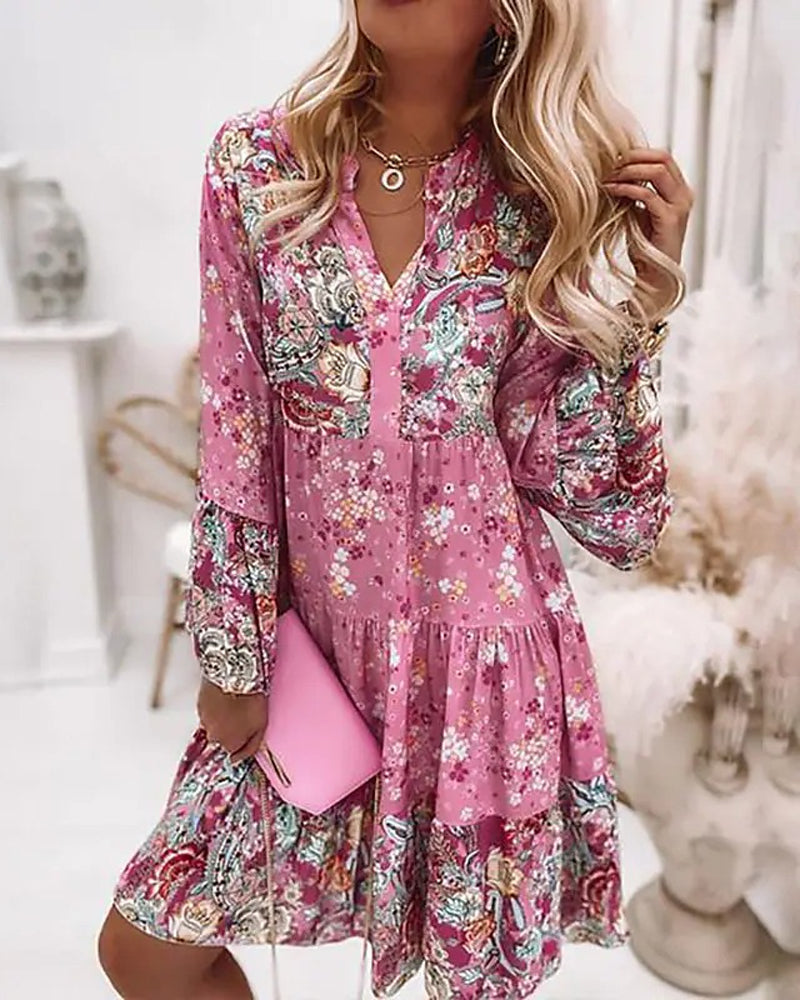 Floral dress with long sleeves