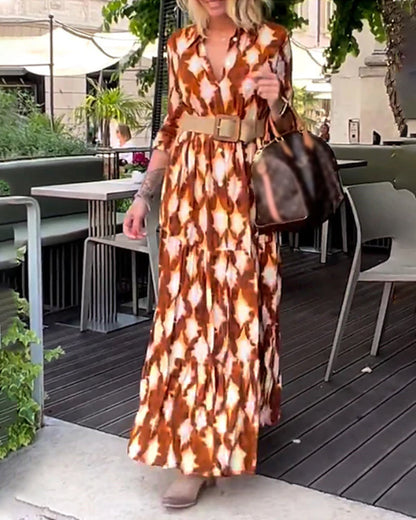 Maxi dress with geometric print