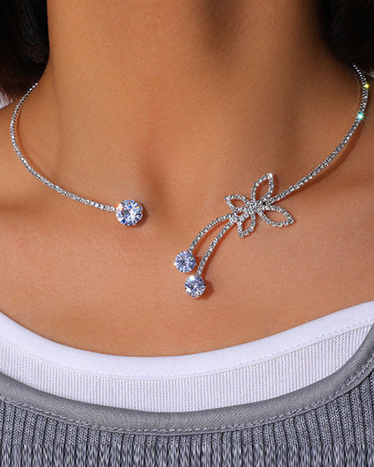 Solid color butterfly choker 