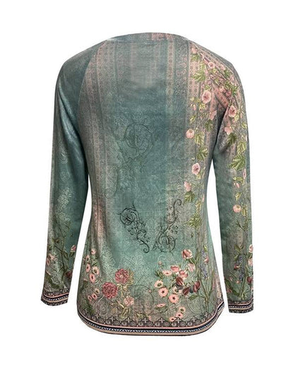Long sleeve top with a floral pattern