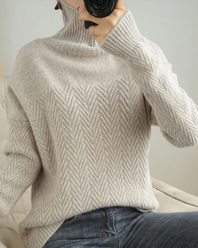 Solid color turtleneck sweater