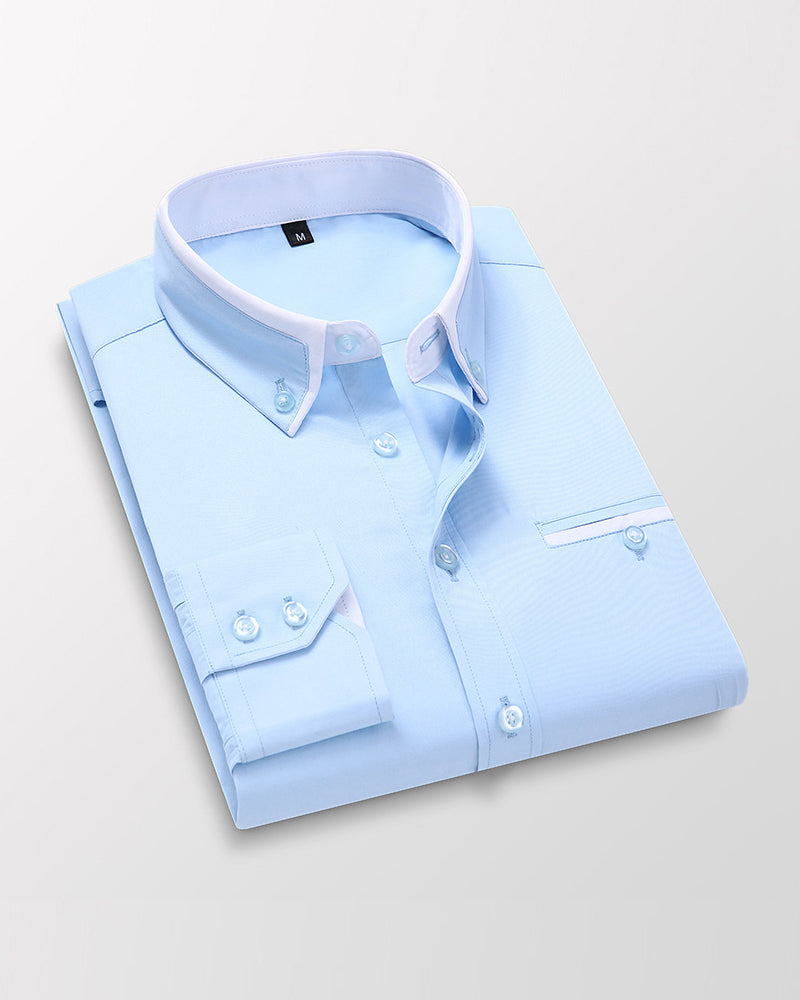 Solid color shirt with lapels