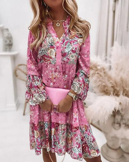 Floral dress with long sleeves