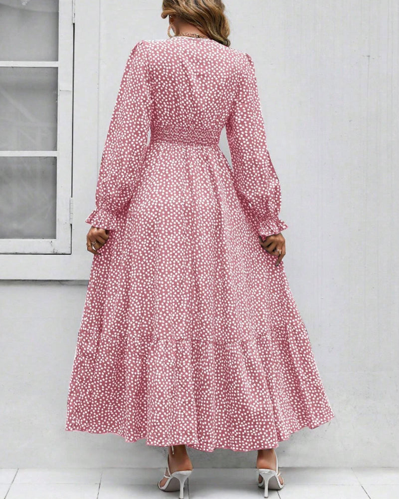 Maxi dress with polka dot print