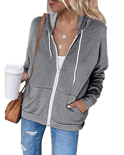 Simple hooded jacket with pockets