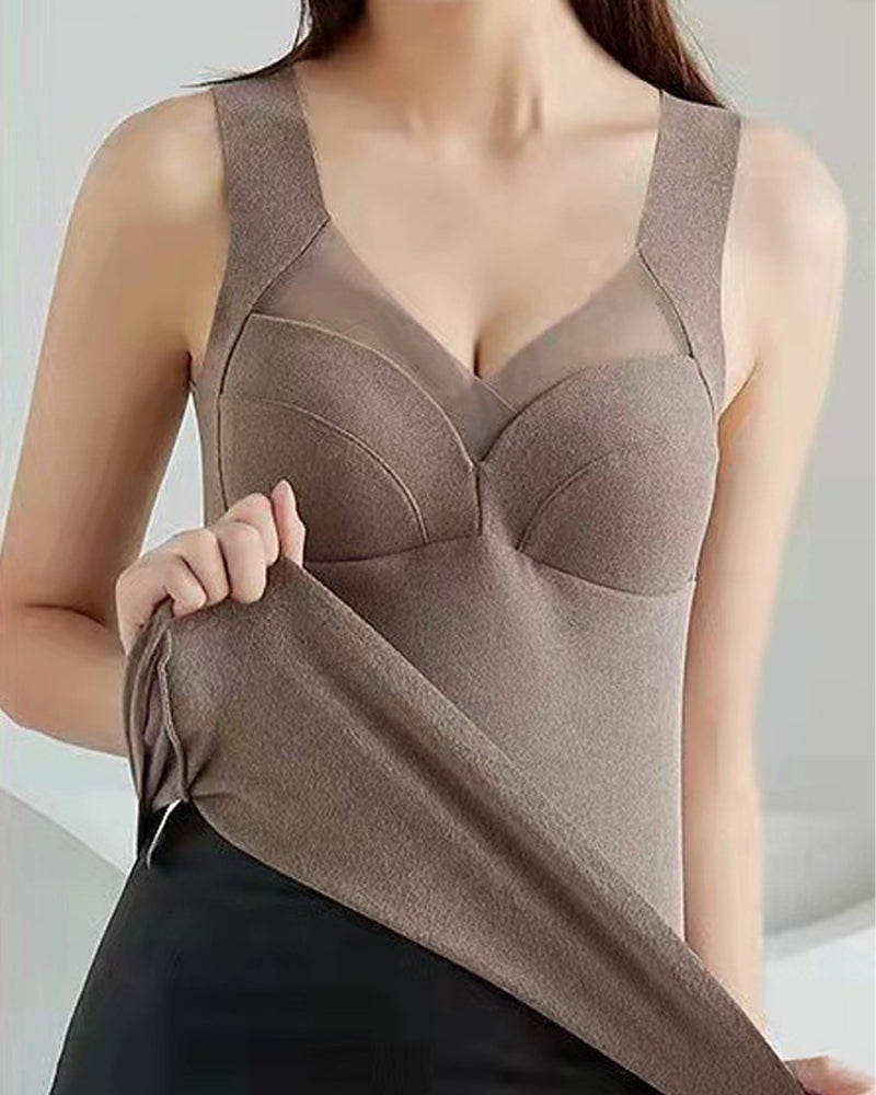 Thermal vest with integrated bra