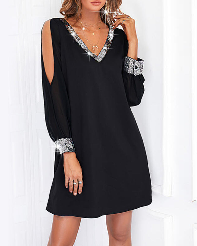 Elegant party dress with long sleeves