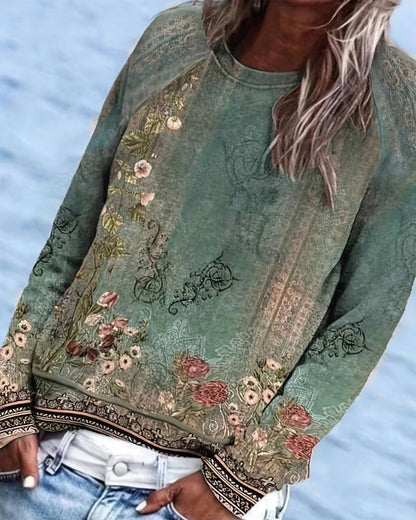 Long sleeve top with a floral pattern