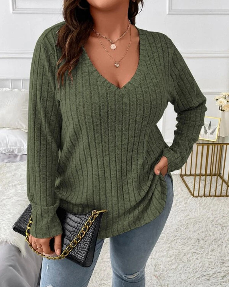 Plain blouses with long sleeves