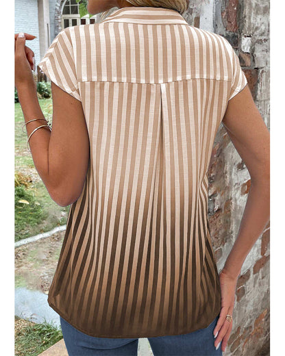Blouse with a striped pattern and buttons