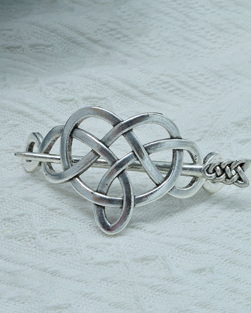 Vintage Silver Viking Pattern Celtic Hairpin Ethnic Jewelry