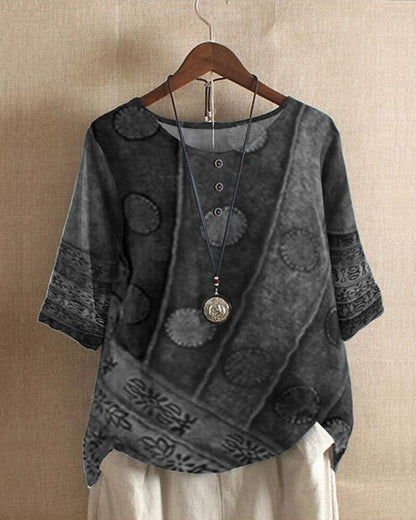 Printed casual top with half sleeves