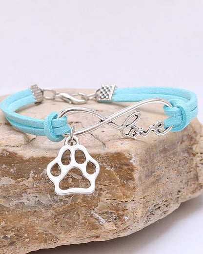 A rope bracelet in the shape of a dog's paw