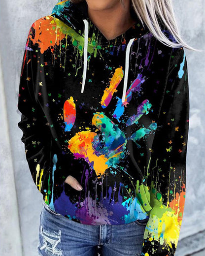 Graffiti drawstring hoodie