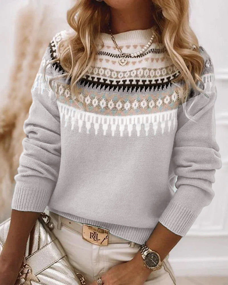Long-sleeved sweater with print