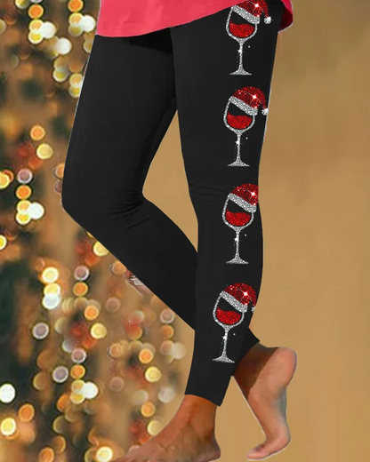 Leggings with a Christmas print