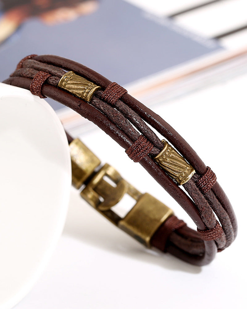 Vintage fashion leather bracelet